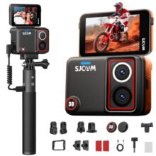 SJCAM SJ30 8K Action Camera with Dual Lens,7H Battery Handle,Low Light Camera,2.51” Flip Touch Screen, SteadyMotion 2.0 Stabilization,30M Waterproof,for YouTube Creator Vlogging,Motorcycling,Hiking