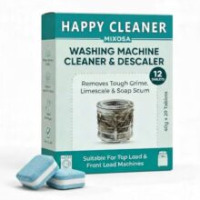 Mixosa Washing Machine Cleaner Descaler 12 Pack – Deep Cleaning Tablets For He Front Loader & Top Load Washer, Clean Inside Drum And Laundry Tub Seal (Washing Machine Cleaner Tablets – 12 Pack)