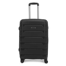 Aristocrat Porto 75 Cms Large Check-in Polypropylene Harsided 8 Wheels Luggage/Hardshell Suitcase/4 Wheel Inline Trolley Bag – Black