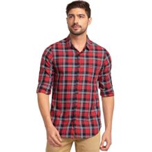 Spykar Men Slim Fit Full Sleeves Shirt (Size: 2XL)-MSH-02BBCS-181-BRICK RED