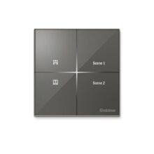 Havells Crabtree Isense Smart Monoblock Touch Panel With 1 Curtain Controller & 2 Scene(Grey) I Compatible With 2M Gang Box I Mesh Connectivity I Compatible With Alexa, Google Home