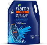 Fiama Men Shower Gel Refreshing Pulse, Body Wash Pouch(1.5 L)