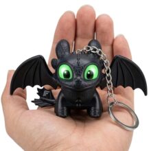 Jb’S Land 3D Dragon Keychain Toy With Moving Wings & Led Light,Night Fury Dragon Keychain, Mini Fantasy Creature Charm For Car Dashboard, Bike Keys, Backpack Bag Accessory & Kids Gift