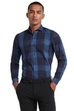 Peter England Men’s Slim Fit Shirt (PXSFPSSHZ97192_Navy