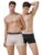 John Players Pack of 2 Solid Cotton Trunks (JPCT20012_Grey Melange and Dark Charcoal Melange_L)