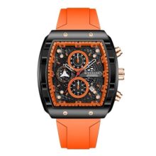 Giordano Square Dial Multifuncational Watch for Men with Stylish Design, Waterproof, Date Display & Silicone Strap