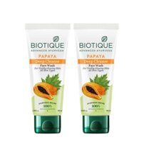 Biotique Papaya Deep Cleanse Face Wash | Gentle Exfoliation | Visibly Glowing Skin | 100% Botanical Extracts| Suitable for All Skin Types | 2x100ml