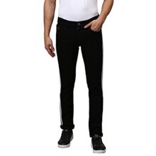 Campus Sutra Men Side Striped Stylish Casual Denim Jeans Black