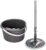 Amazon Brand – Presto! Plastic, Metal Round Bucket Flat Spin Mop With Scrubber For Floor Cleaning (Black)