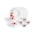 Larah By Borosil Red Carnation Opalware Floral Dinner Set, 10 -Piece, White