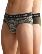 U.S. Polo ASSN.. Mens OEB09 Elasticized Waist Underwear Briefs – Pack of 2(OEB10-P2_Camo Olive-Dark Olive_M)