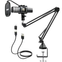 TONOR USB Microphone Kit, PC Podcast Recording Cardioid Condenser Computer Mic Set for Gaming, Streaming, Singing, Voice Over, YouTube, Studio Mic Bundle with Adjustable Arm Stand, TC30+