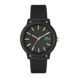 Lacoste Men Analogue 12.12 Qtz Basic Black Round Dial Watch|Black Silicone Material|Multi Color Band – 2011233
