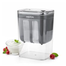 Milton 2 In 1 Greek Yogurt & Hung Curd Maker With Fine Mesh Strainer & Lid | Whey Separator | Hung Curd Strainer Box | For Homemade Yogurt, Curd, Paneer, Cheese & More | 1100Ml | Grey