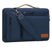 motirama Shoulder Bag,14 inch Computer Bag Compatible with MacBook Air 15 inch M4 M3 A3114 M2 A2941/Pro A1990 A1707,Side Open Messenger Bag with 4 Zipper Pockets&Handle, Haze Blue(Grey)