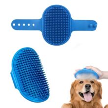 Petbabas Pet Grooming Brush | Soothing Massage Rubber Bath Comb | Shampoo Washing Shower Brush | Grooming Pet Glove With Adjustable Strap | Deshedding Brush For Long Short Haired Pets