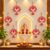 Lotus Hanging for Decoration | Handmade Wall Decor with Jhumki Style | Set of 6 Pink/Rani | Export Quality Lotus Hanging for Home, Temple & Pooja Room | Diwali, Wedding & Festival Decor