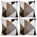 HOKIPO Stretchable Cushion Cover 16×16 in, Set of 4, Multicolor