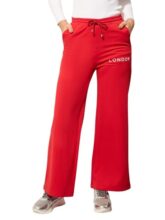 barcino Red Terry London Print Track Pants