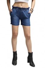 HIGH STAR Women Blue Washed Slim Fit Denim Shorts