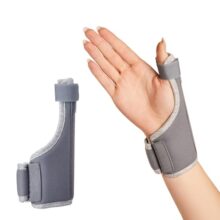 Amazon Basics Thumb Splint Support | Adjustable Thumb Stabiliser & Wrist Brace | Breathable, Padded Support | One Size Fits Left Or Right Hand