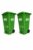 ARISTO Plastic Wheel Pedal Garbage Waste Dustbin 65 LTR GREEN & GREEN (COMBO)