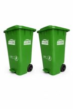 ARISTO Plastic Wheel Pedal Garbage Waste Dustbin 65 LTR GREEN & GREEN (COMBO)