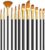 Eclet Craft 12-Piece Paint Brush Set – Professional Round Pointed Nylon Hair Brushes for Acrylic, Watercolor & Oil Painting (Basic Model)