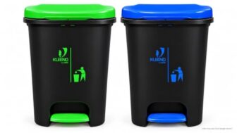 Cello Plastic Step-On Pedal Garbage Dustbin (50 L, green/blue)