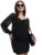 KETCH Womens 3/4 Sleeve Casual FIT Dress (KHJ6000263_Black_S)