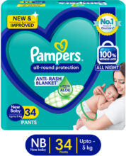 Pampers All round protection NB/XS Pant Diapers – New Born(34 Pieces)