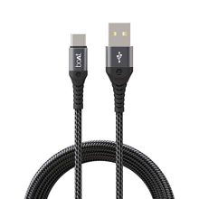 Boat Type C A550 Type-C Stress Resistant,Tangle-Free,Sturdy Cable With 3A Rapid Charging & 480Mbps Data Transmission,10000+ Bends Lifespan & Extended 1.5M Length(Mercurial Black)