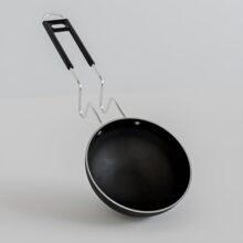 Add2Cart Pre-Seasoned Tadka Pan, Compatible With Gas | Toxin-Free, Chemical Coating-Free, 100% Pure (Black Stainless Steel, 400Ml)