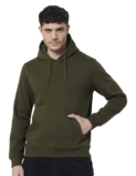 Wildcraft Men Sierra Solid Cotton Blend Hooded Casual Sweatshirt, Full Sleeve – Regular fit, Olive Green, Small