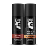 Beardo Whisky Smoke & Bourbon Perfume Body Spray (Set Of 2) Spicy, Woody Oudh Deo For Men Long Lasting |Date Night Deodorant For Men | Fresh Scent | Valentines Day Gift For Husband | Gift For Boyfriend | Gift For Men