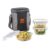 CELLO Glassy Square Lunch Box Set of 3 Pcs (320ml x 3) with Jacket For Office, Transparent | Microwave Safe Leadfree Toughened Glass, Airtight Leakproof Adjustable Carry Strap Tiffin Box For Daily Use