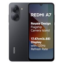 REDMI A7 4G (Black, 3 GB RAM, 64GB Storage) | Large 17.48cm (6.88) Smooth 120Hz Display | 5200mAh 2-Day Battery | Royale Design | Charger in the Box