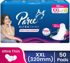 Paree Ultra Thinz Soft & Rash Free Double Feathers Xxl Sanitary Pad(Pack Of 50)