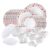 Cello Opalware Dazzle Series Red Rose Fantasy Dinner Set, 57Pcs | Opal Glass Dinner Set for 8 | Light-Weight, Daily Use Crockery Set for Dining | White Plate and Bowl Set