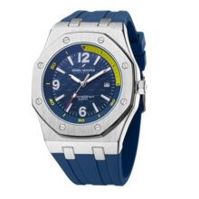 Daniel Hechter Paris Grenelle Collection Analog Watch for Men – Stainless Steel Bezel, Silicone Strap with Textured Dial and Date Display – DHM1015