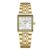 Daniel Hechter Paris Clara Collection Analog Quartz Watch for Women with Square Mother of Pearl White Dial, Metal Case, Gold Stainless Steel Strap and Water Resistant – DHW2027-55