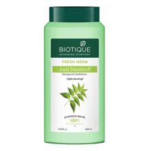 Biotique Fresh Neem Anti Dandruff Shampoo and Conditioner | Controls Dandruff | Eliminates Dryness, Flaking, and Itching | Hair Looks Fresh and Lustrous |Suitable for All Skin Types | 340ml