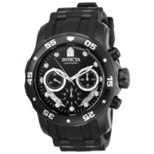 Invicta Stainless Steel Pro Diver Chronograph Black Dial Analog Watch for Men – 21930, Gold Band