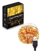 Homesake® 100 LED Fairy Lights for Room Decoration, Waterproof String Lights, USB String Lights for Home Decor, Diwali Gift, Festive Decor, Rice Lights for Diwali Decor, Warm White (10 M-Pack of 4)