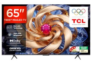 TCL 164 cm (65 Inches) 4K UHD Smart Mini LED Google TV | QD-Mini LED Technology | 120Hz DLG | 35W Onkyo 2.1ch | 65T8DS