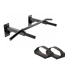 Protoner Wall Mounting Pull Up Chin Up Bar With Ab Straps Fitness Accessory For Home Gym