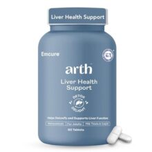 Arth Liver Health Support | Silymarin or Milk Thistle (300mg), CoQ10, Vitamin C & Vitamin E | Natual Liver Detox & Digestion Support | Fatty Liver Support Supplement- 60 Veg Liver Detox Tablets
