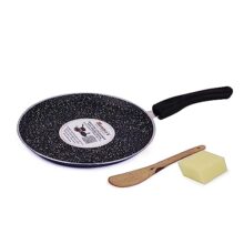 Mumma’s LIFE Non Stick Dosa Tawa with Sturdy Riveted and Bakelite Handle (Induction and Gas Stove Friendly), Non Toxic and PFOA Free, 24 Months Warranty (25CM, Blue)