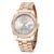 London Fog Oxford Collection Analog Quartz Watch for Men with Silver White Dial, Rose Gold Stainless Steel Strap, Fluted Metal Case, Day & Date Display, Luminous Hands & Hour Markers & Water Resistant