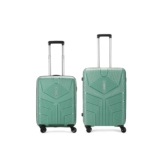 Aristocrat 2 Pc Polypropylene Prime Set 8 Spinner Wheels Trolley Bags For Travel Hardcase Luggage,Lightweight Bag & Combination Lock With 3 Years Warranty (Green) (55, 66) Cm, Small,Medium